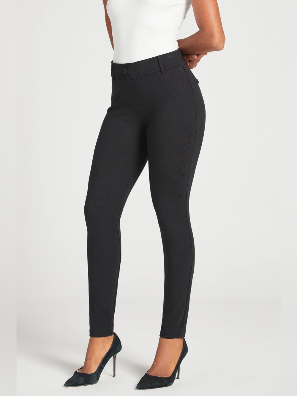 Betabrand Classic Dress Pant Yoga Pant | Skinny - Charcoal/XL